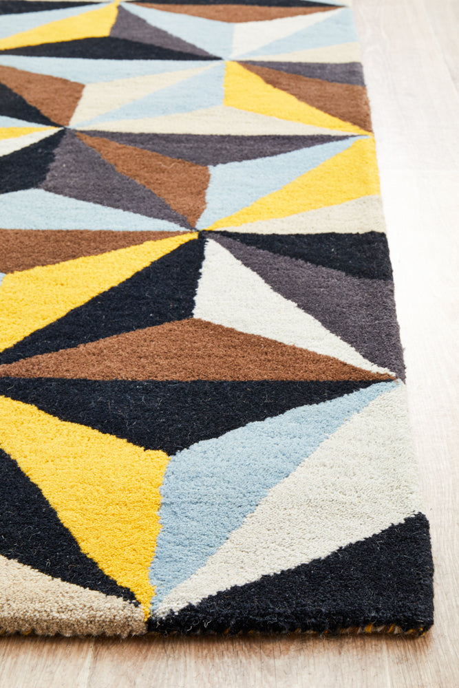 Matrix Pure Wool Blue Runner Rug