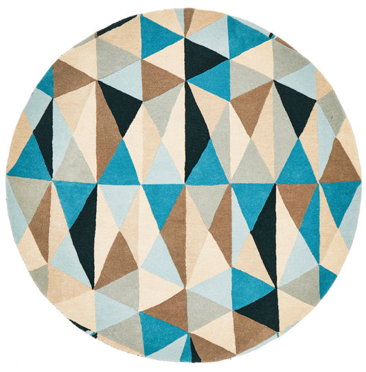 Matrix Pure Wool Turquoise Round Rug