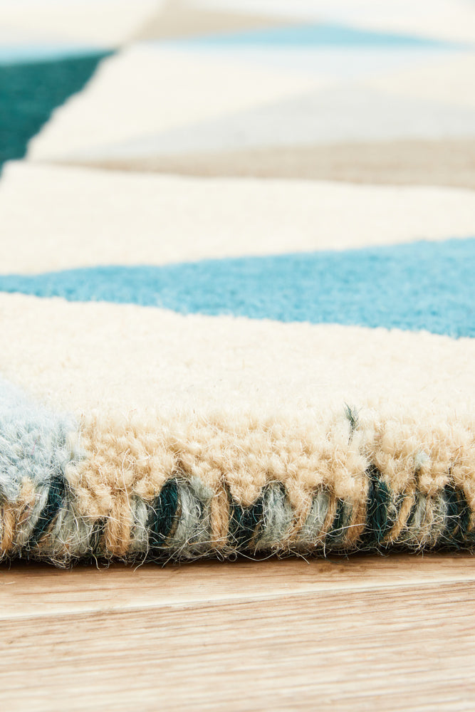 Matrix Pure Wool Turquoise Round Rug