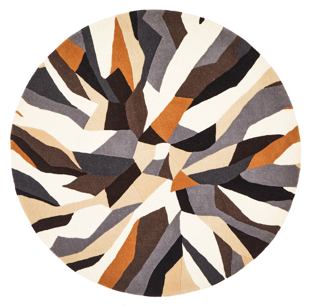 Matrix Pure Wool Fossil Round Rug