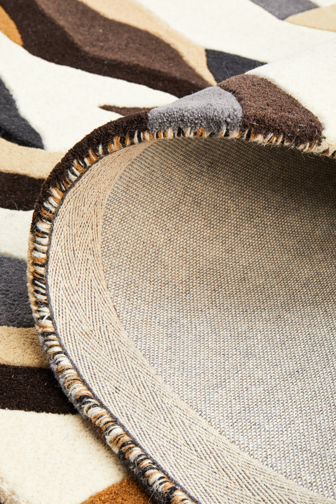 Matrix Pure Wool Fossil Round Rug