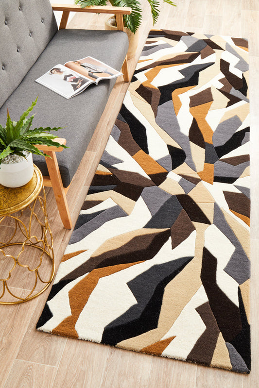 Matrix Pure Wool Fossil Runner Rug