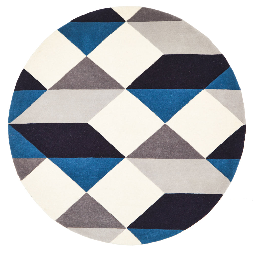 Matrix Pure Wool Steel Round Rug