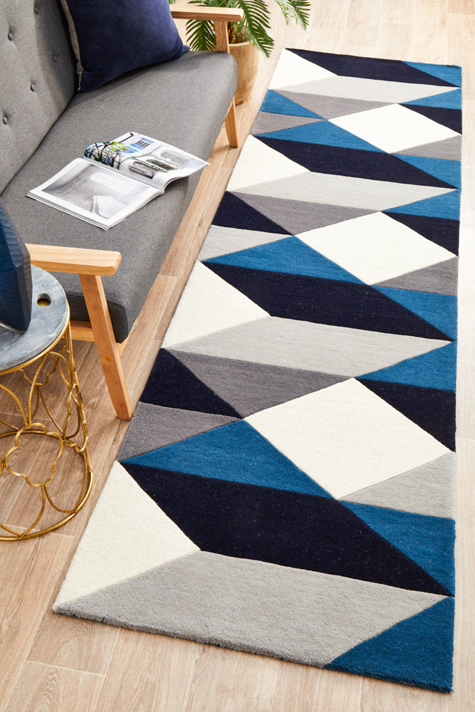 Matrix Pure Wool Steel Runner Rug Rug