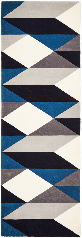 Matrix Pure Wool Steel Runner Rug Rug