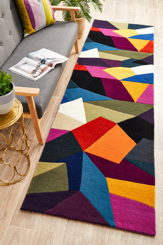Matrix Pure Wool Crayon Runner Rug