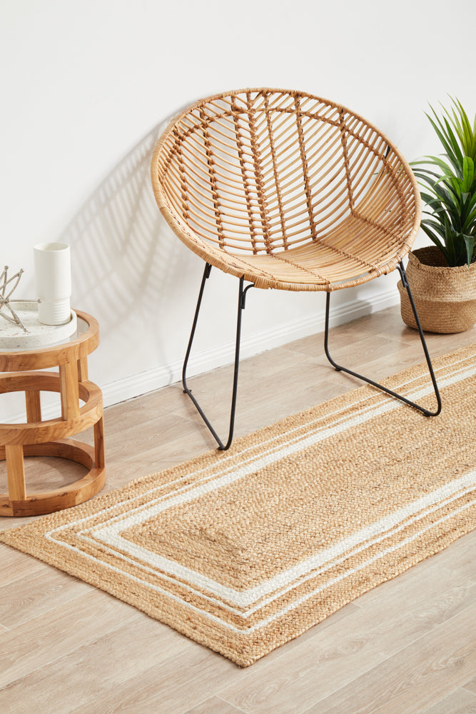 Noosa Border Natural Runner Rug