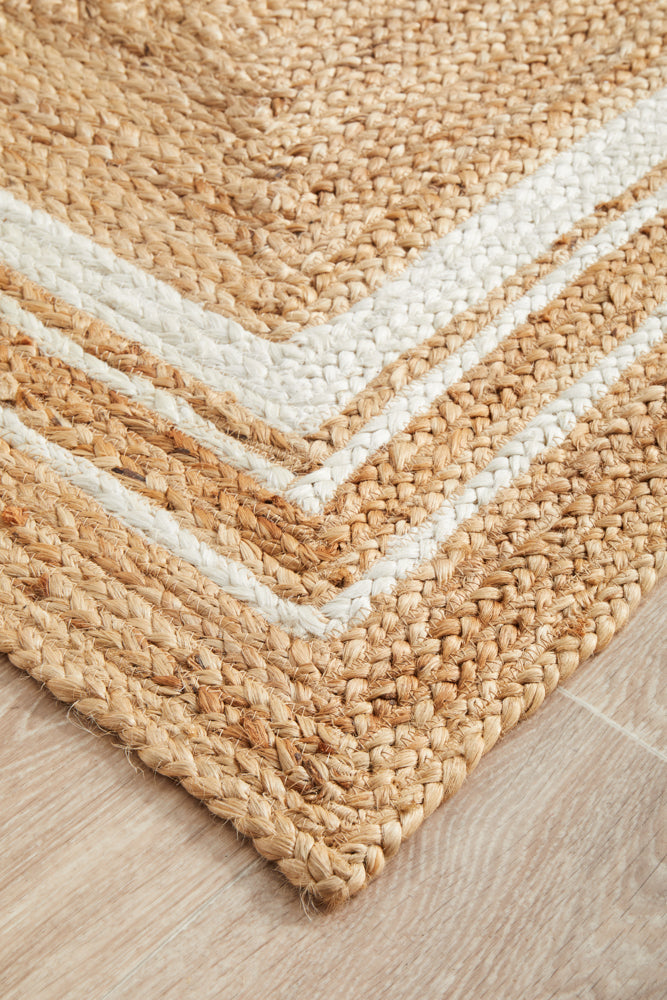 Noosa Border Natural Runner Rug