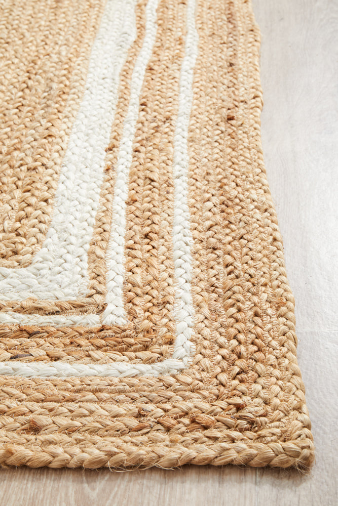 Noosa Border Natural Runner Rug
