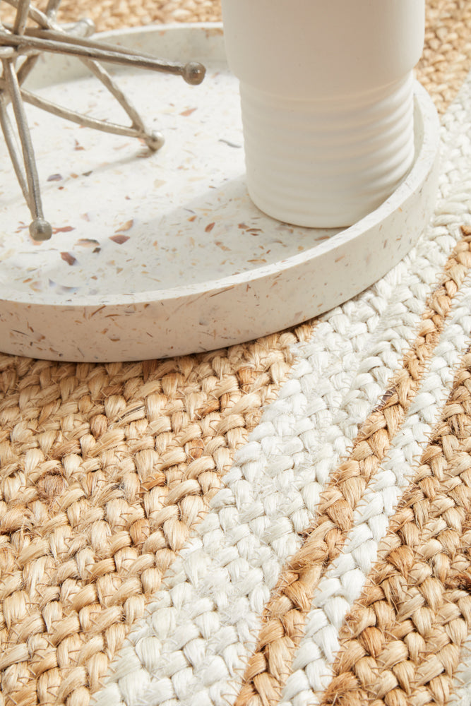 Noosa Border Natural Runner Rug