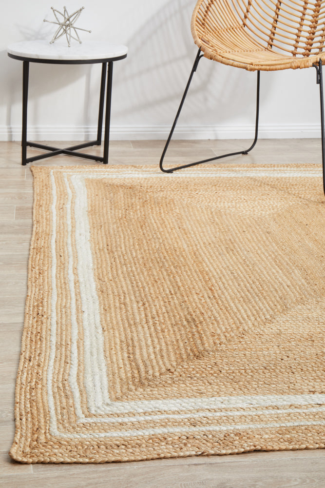 Noosa Border Natural Rug