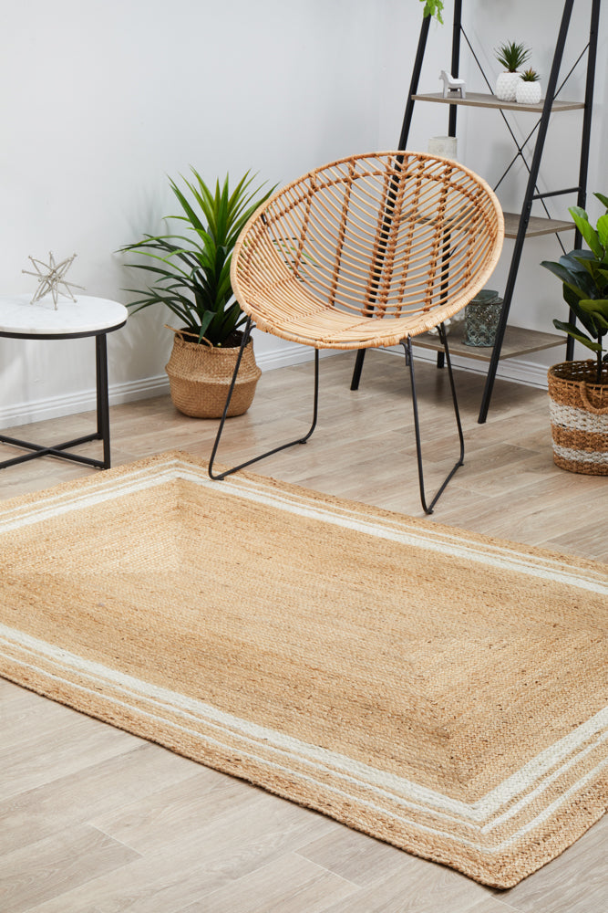 Noosa Border Natural Rug