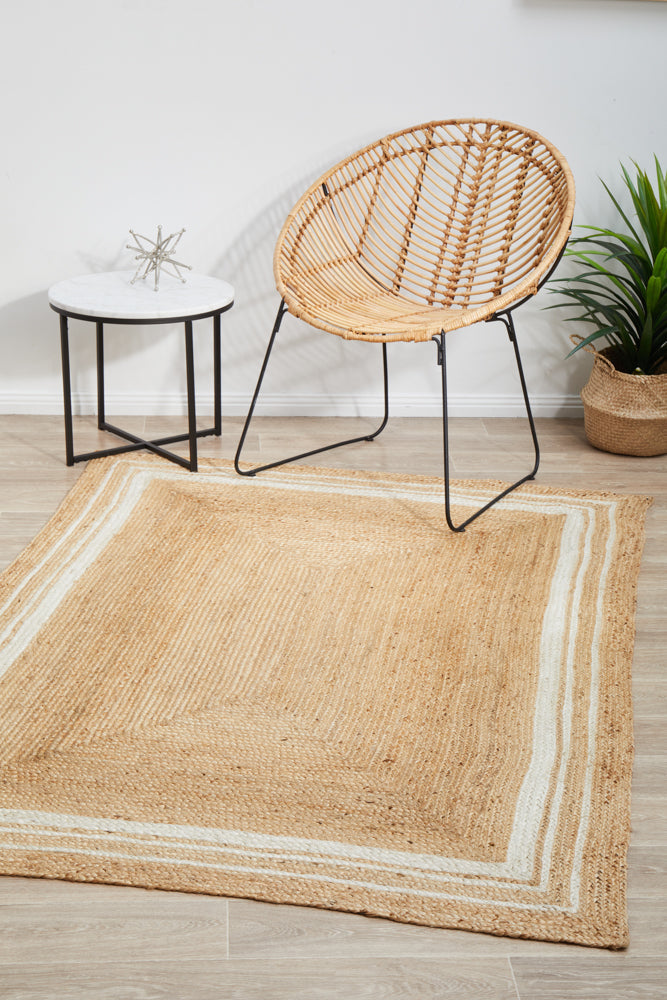 Noosa Border Natural Rug