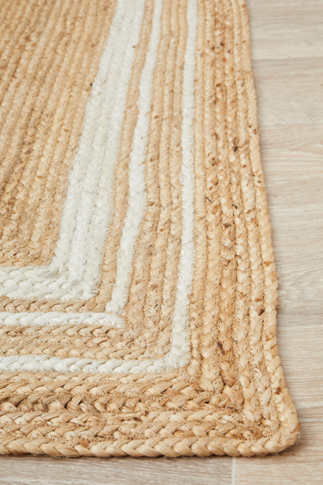 Noosa Border Natural Rug