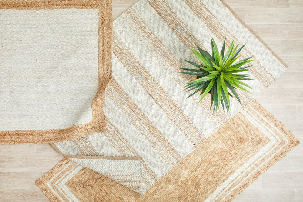 Noosa Border Natural Rug
