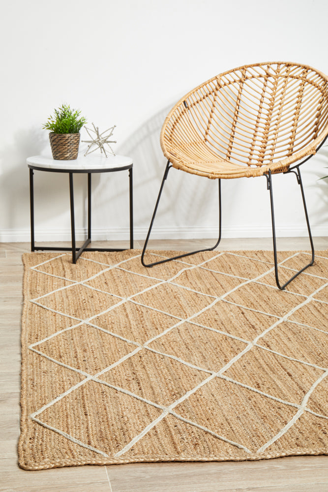 Noosa Diamond Natural Rug