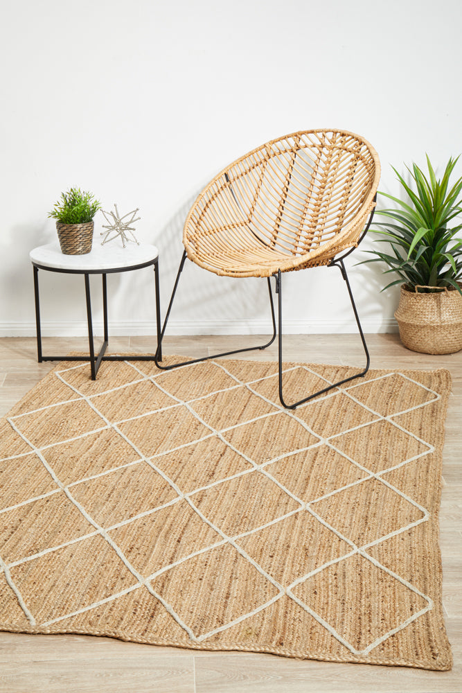 Noosa Diamond Natural Rug