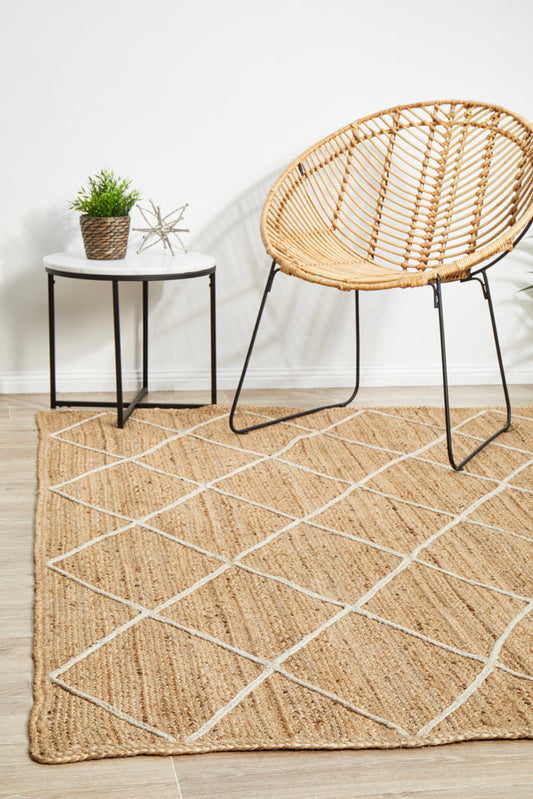 Noosa Diamond Natural Rug
