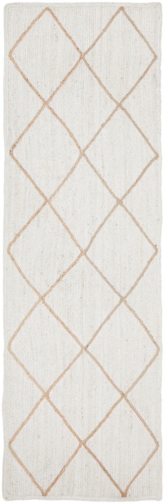 Noosa Diamond White Runner Rug