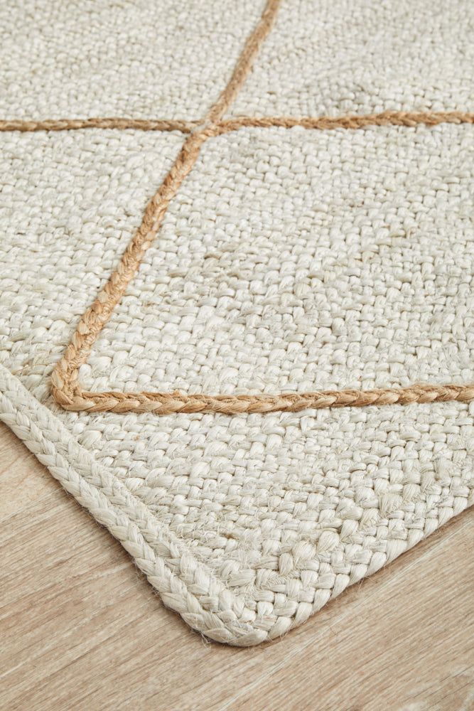 Noosa Diamond White Runner Rug