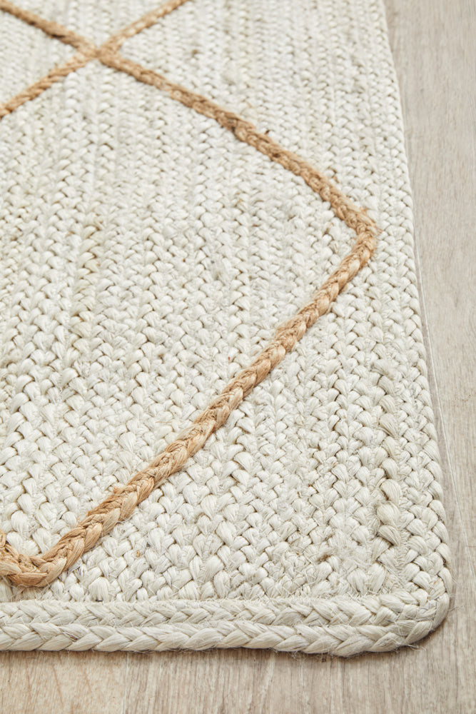 Noosa Diamond White Runner Rug