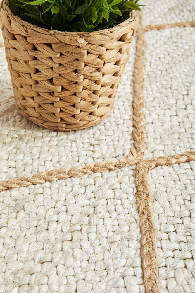 Noosa Diamond White Runner Rug