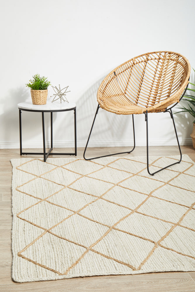 Noosa Diamond White Rug