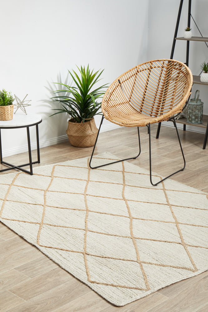 Noosa Diamond White Rug
