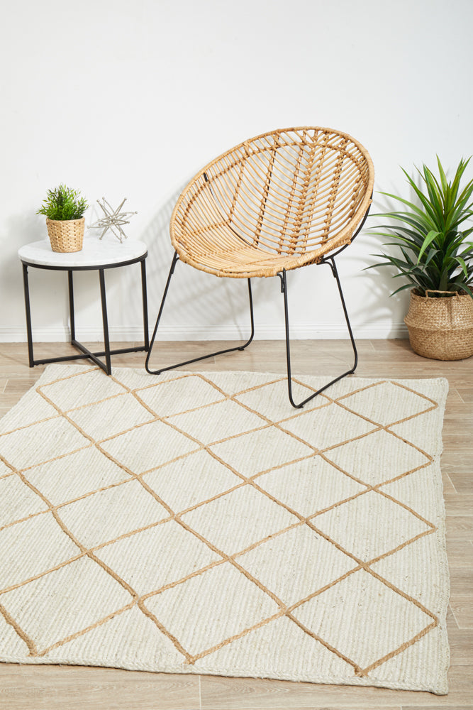 Noosa Diamond White Rug