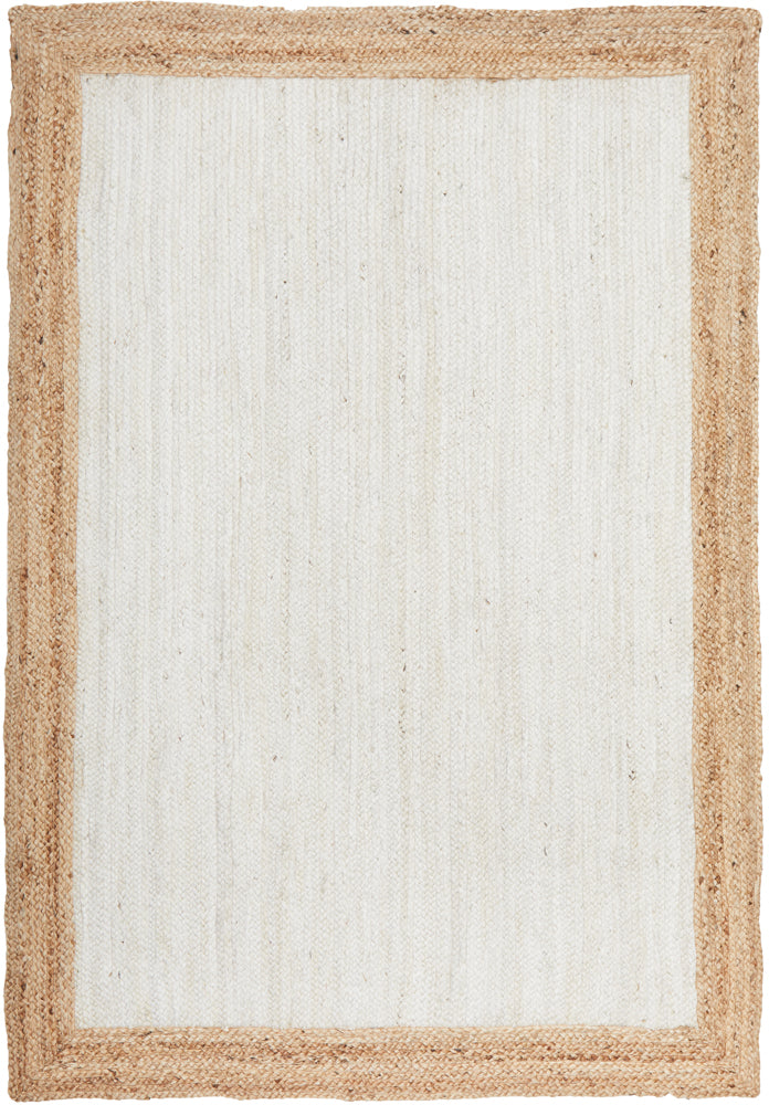 Noosa Border White Natural Rug