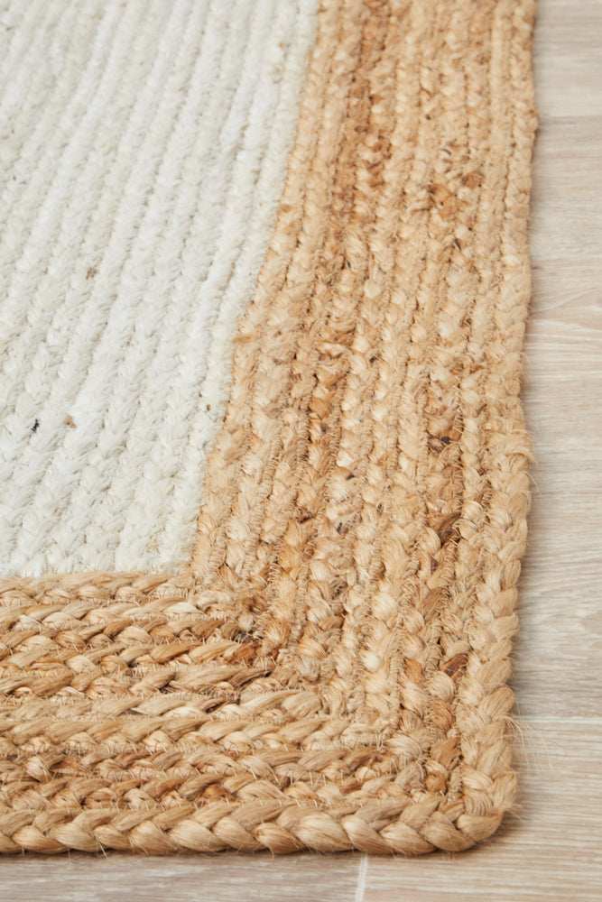 Noosa Border White Natural Rug