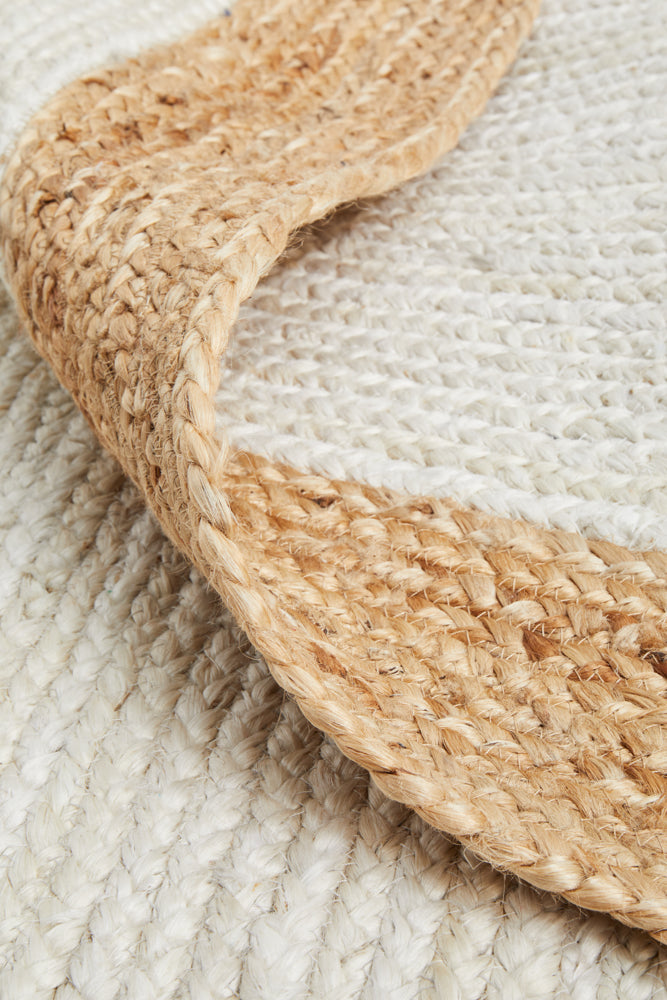 Noosa Border White Natural Rug