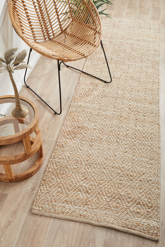 Noosa Lattice Natural Runner Rug