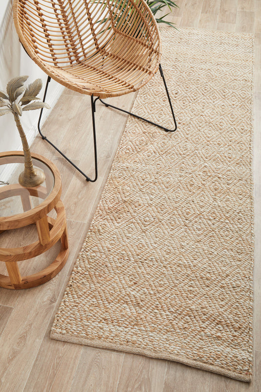 Noosa Lattice Natural Runner Rug