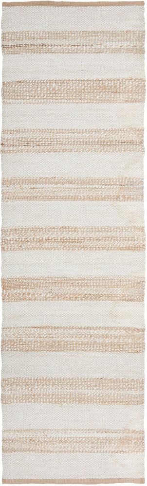 Noosa Stripe Natural White Runner Rug