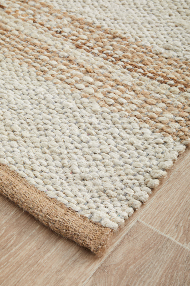 Noosa Stripe Natural White Runner Rug