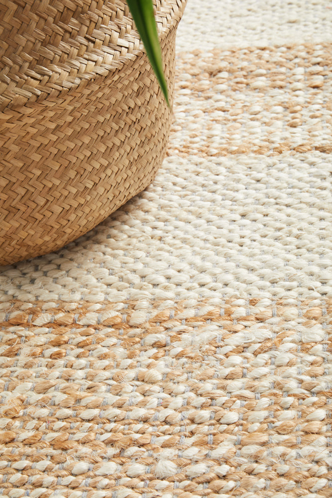 Noosa Stripe Natural White Runner Rug