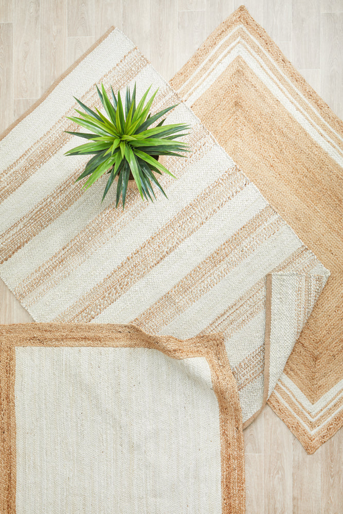 Noosa Stripe Natural White Rug