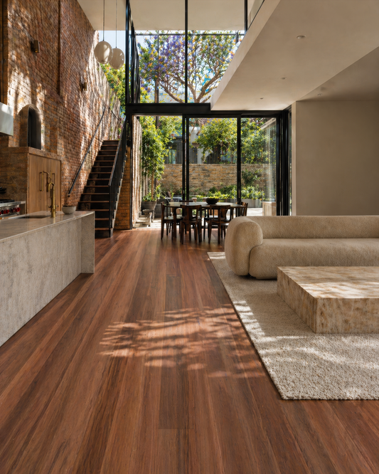Topdeck Pre-Finished Solid Timber 18mm - Grey Ironbark – room scene