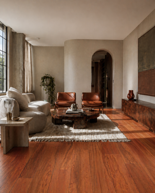 Topdeck Pre-Finished Solid Timber 18mm - Jatoba (Brazilian Cherry) – room scene