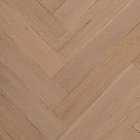 Pronto Engineered Oak Flooring - Herringbone Parchment