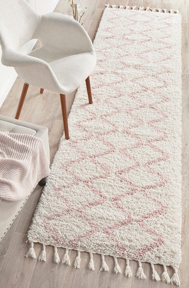 Saffron Tribal Pink Runner Rug