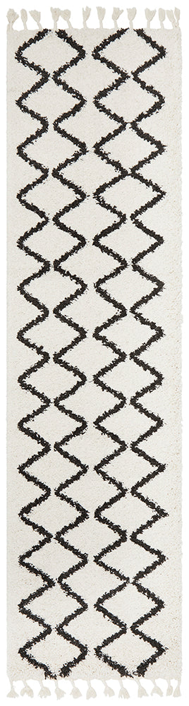 Saffron Tribal White Runner Rug