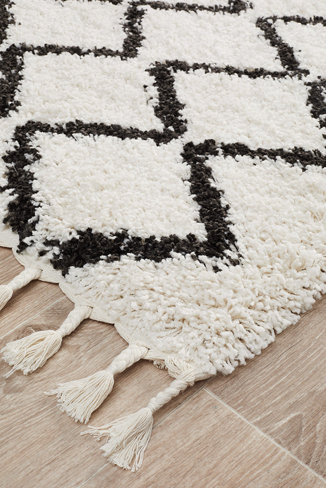 Saffron Tribal White Runner Rug