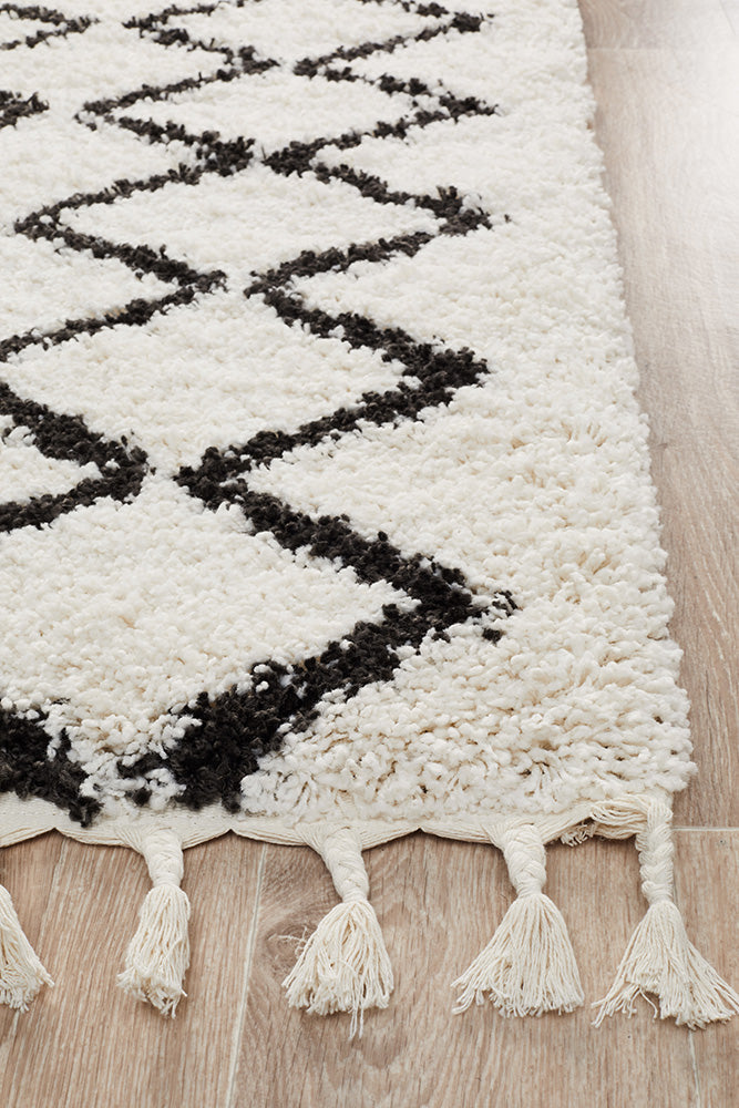 Saffron Tribal White Runner Rug