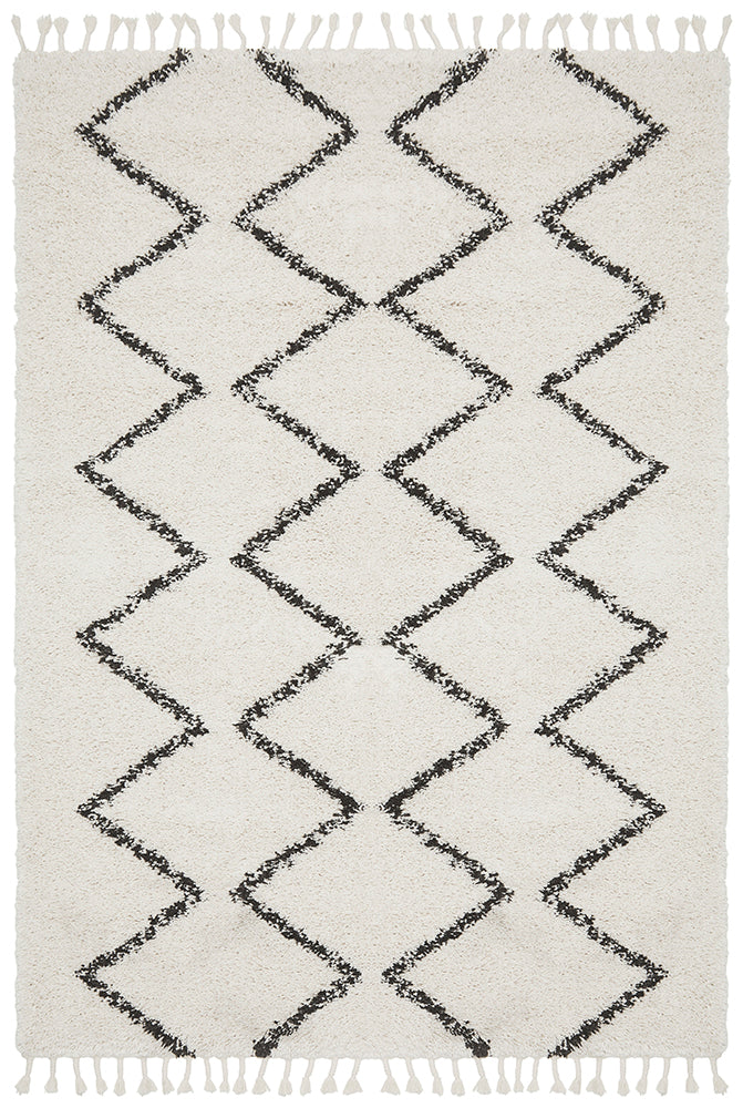 Saffron Tribal White Rug