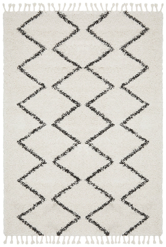 Saffron Tribal White Rug