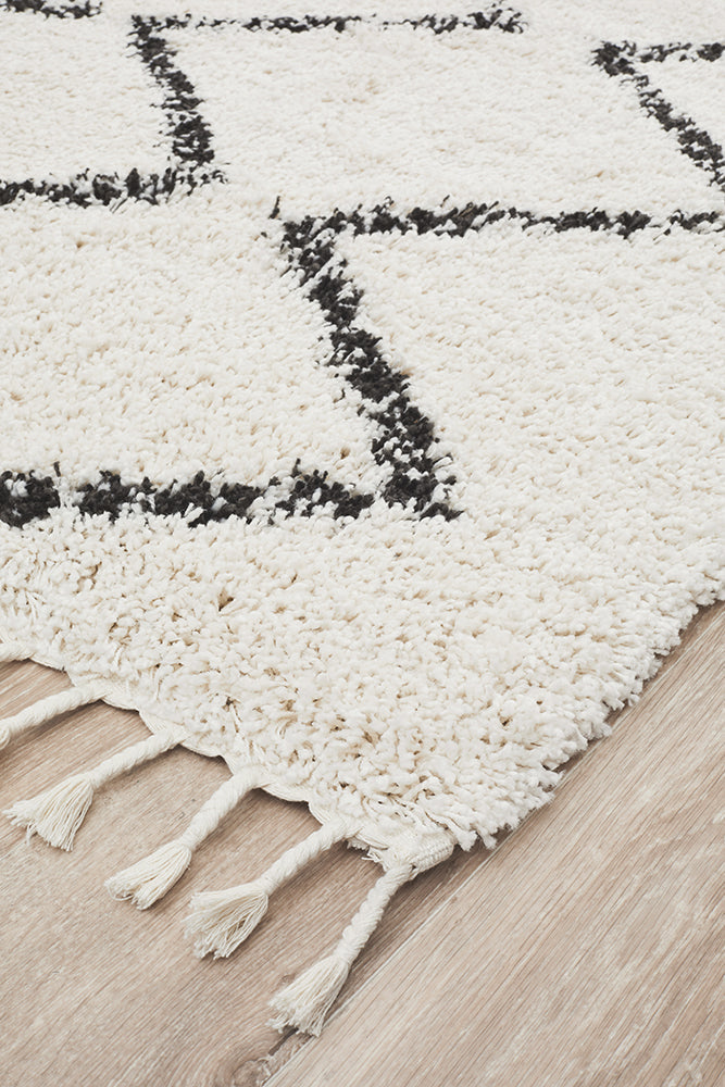 Saffron Tribal White Rug
