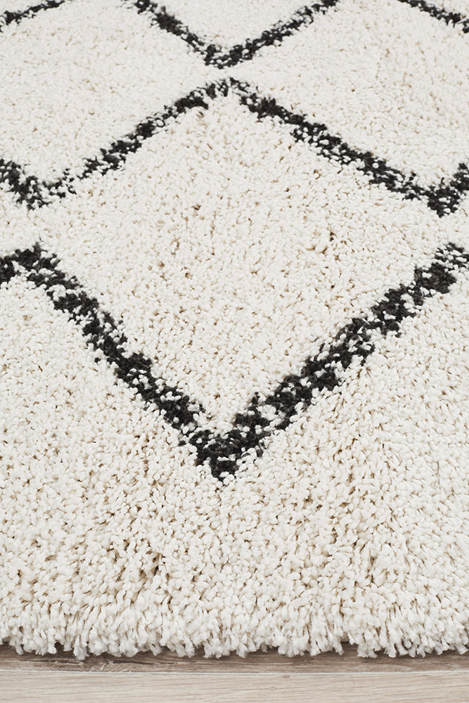 Saffron Tribal White Rug