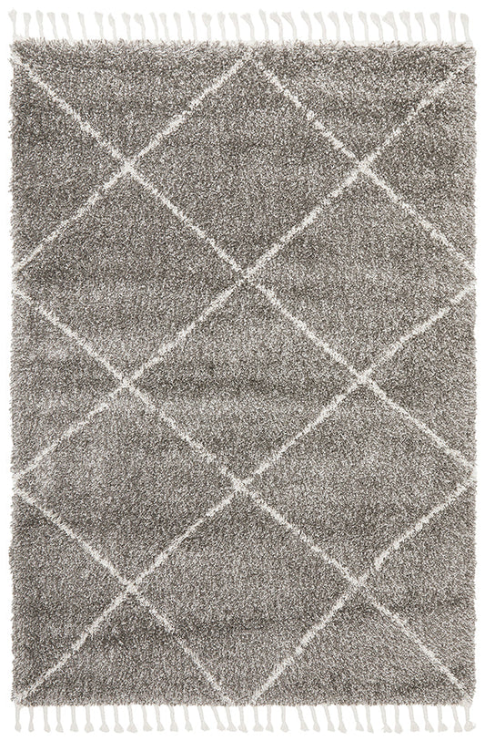 Saffron Diamond Lattice Grey Rug